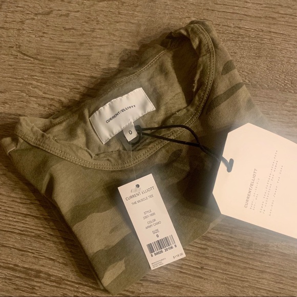 Current/Elliot Muscle Tee in Green Camo. - Picture 8 of 11